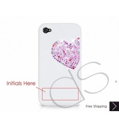 Love Heart Personalized Bling Swarovski Crystal Phone Case - Pink