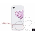 Love Heart Personalized Swarovski Crystal Bling iPhone Cases - Pink