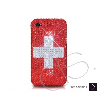 National Series Bling Swarovski Crystal Phone Case - Switzerland