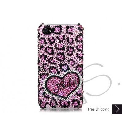 Love Leopard Personalized Bling Swarovski Crystal Phone Cases