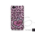 Love Leopard Personalized Swarovski Crystal Bling iPhone Cases 