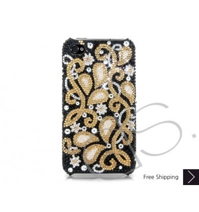 Gold Floral Bling Swarovski Crystal Phone Cases