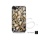 Gold Floral Swarovski Crystal Bling iPhone Cases 