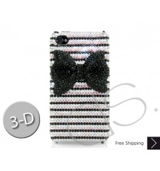 Stripe Bow 3D Bling Swarovski Crystal Phone Cases