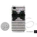 Stripe Bow 3D Swarovski Crystal Bling iPhone Cases