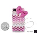 Ribbon Wave 3D Swarovski Crystal Bling iPhone Cases  - Pink