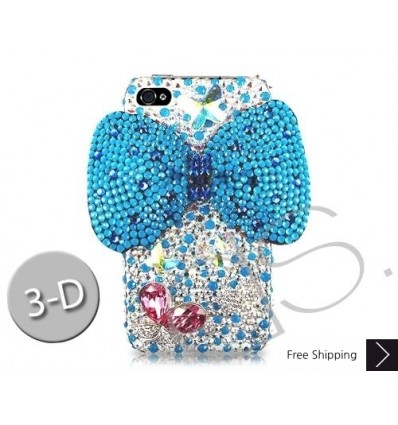 Ultra Bow 3D Bling Swarovski Crystal Phone Cases - Blue