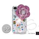 Floral Scattered 3D Swarovski Crystal Bling iPhone Cases - Pink