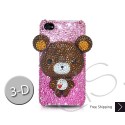 Bear 3D Swarovski Crystal Bling iPhone Cases - Brown