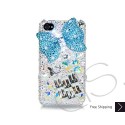 Cubical Ribbon Swarovski Crystal Bling iPhone Cases - Blue