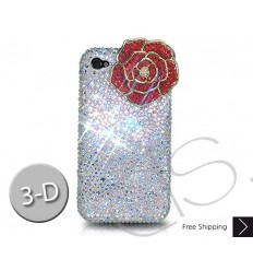 Rose 3D Crystallized Swarovski iPhone Case - White