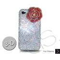 Rose 3D Swarovski Crystal Bling iPhone Cases - White