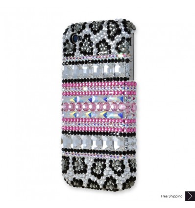 Leopard Stripe Crystal iPhone Case