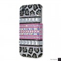 Leopard Stripe Swarovski Crystal Bling iPhone Cases 