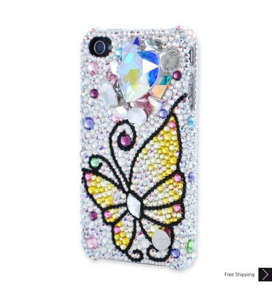 Butterfly Heart Crystal Phone Case